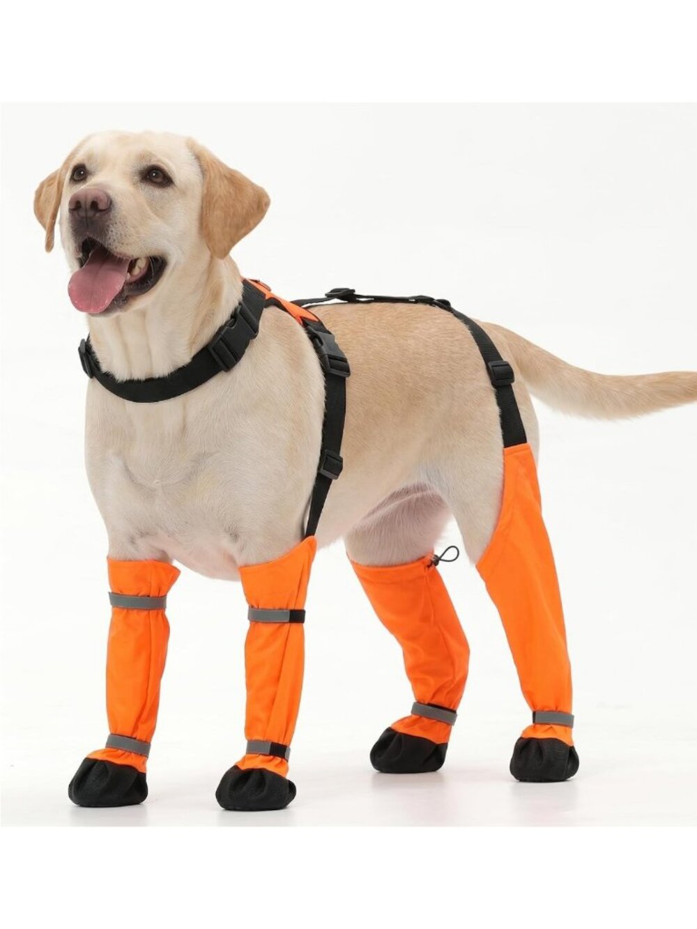 Waterproof Adjustable Dog Boots with Harness - Perfect for XL Dogs Outdoors